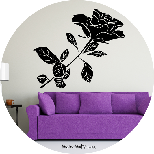 Wandtattoo Schwarze Rose