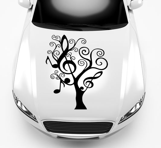Autoaufkleber Baum mit Noten