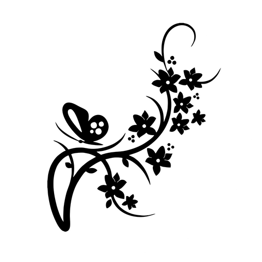 Wandtattoo Schmetterling mit Blumen