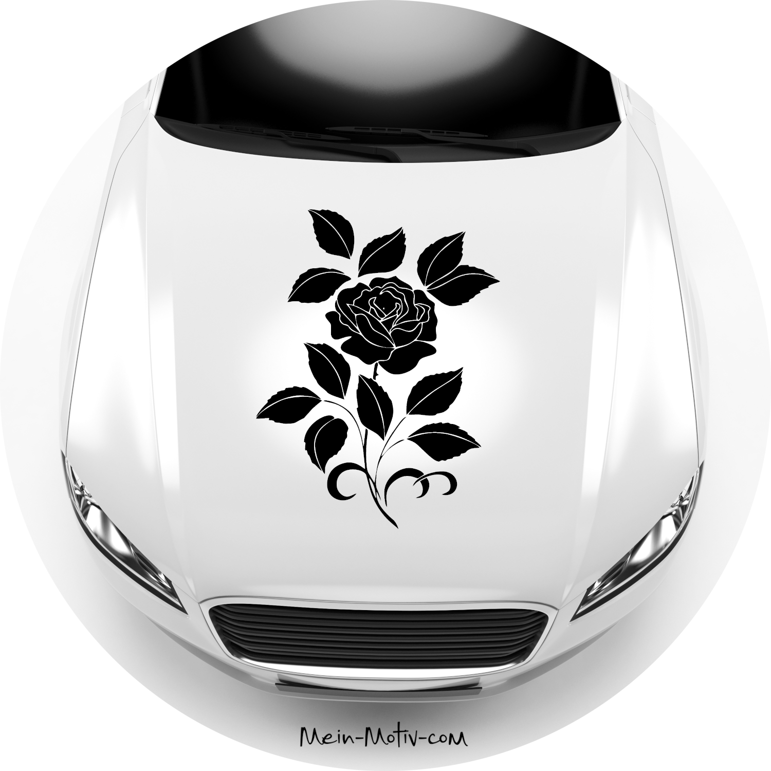 Autoaufkleber Rose mit Blättern