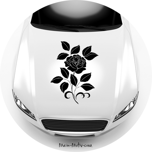Autoaufkleber Rose mit Blättern