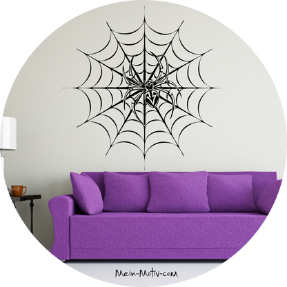 Wandtattoo Spinne im Netz