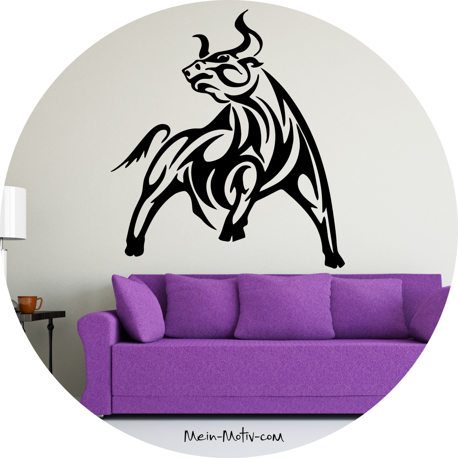 Wandtattoo Stier Tribal