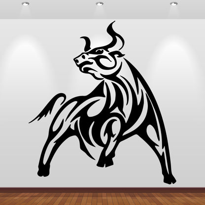 Wandtattoo Stier Tribal