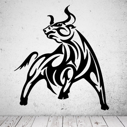 Wandtattoo Stier Tribal