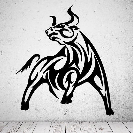 Wandtattoo Stier Tribal