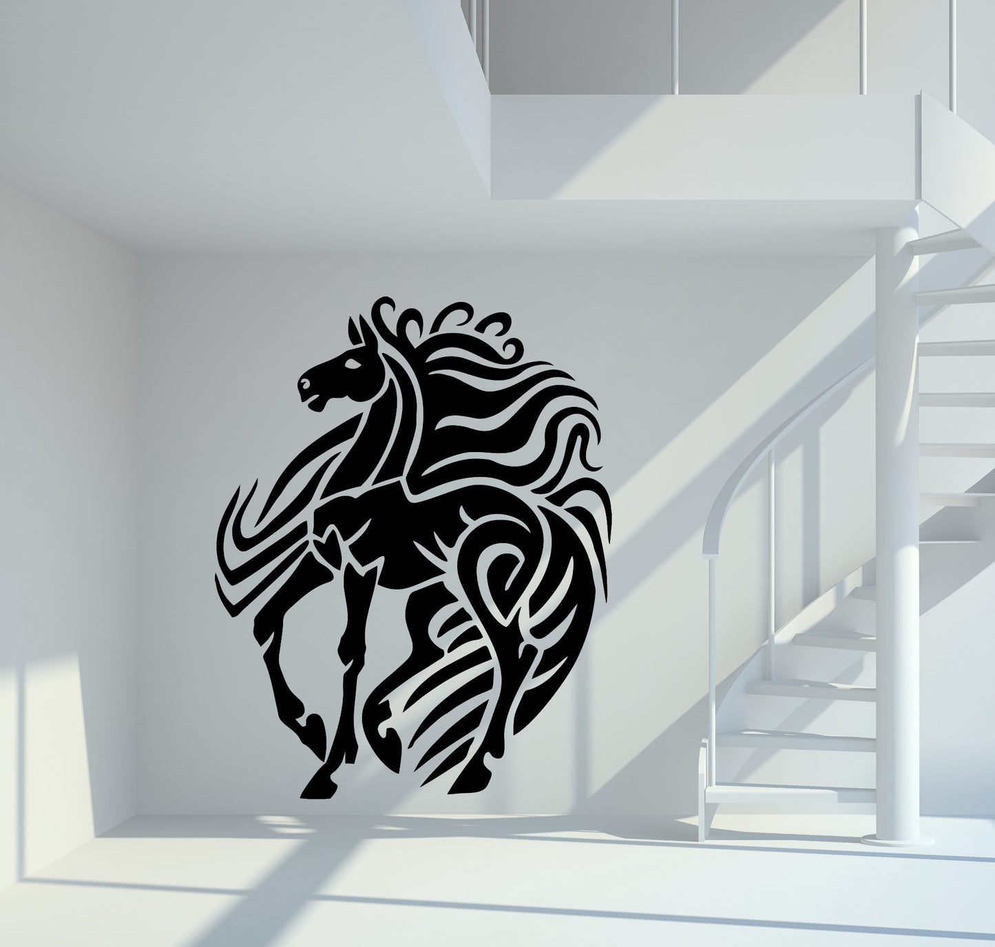 Wandtattoo Pferd im Tribal Style