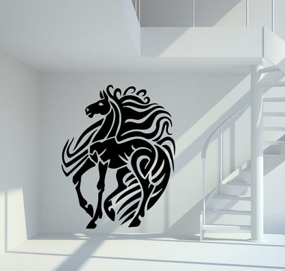 Wandtattoo Pferd im Tribal Style
