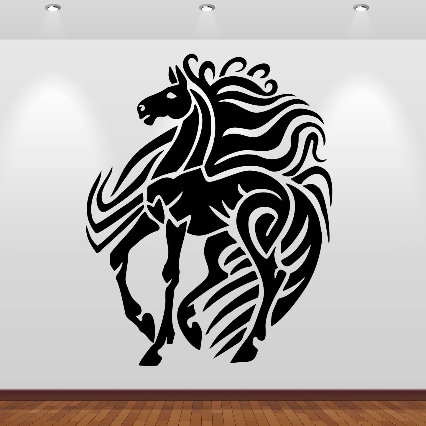 Wandtattoo Pferd im Tribal Style