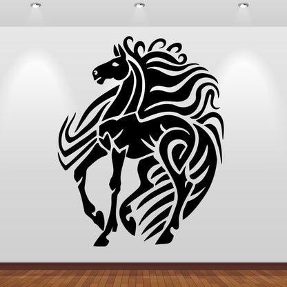 Wandtattoo Pferd im Tribal Style
