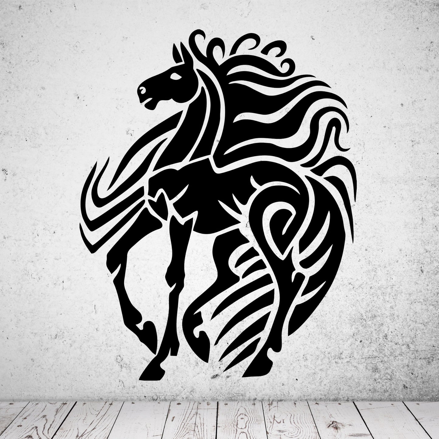 Wandtattoo Pferd im Tribal Style