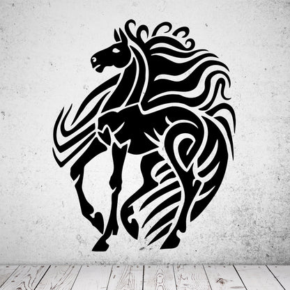 Wandtattoo Pferd im Tribal Style