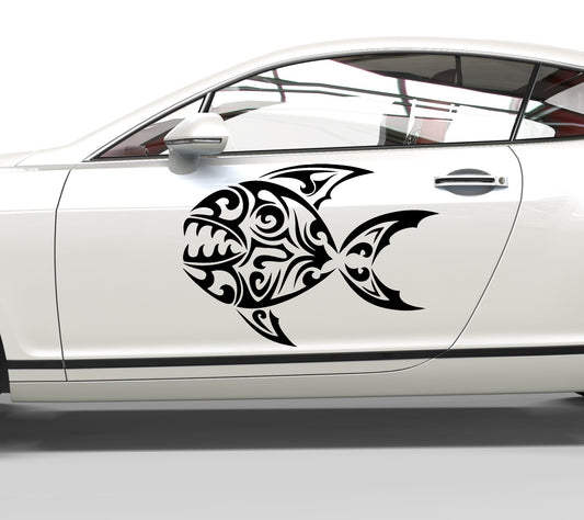 Autoaufkleber Piranha Tribal