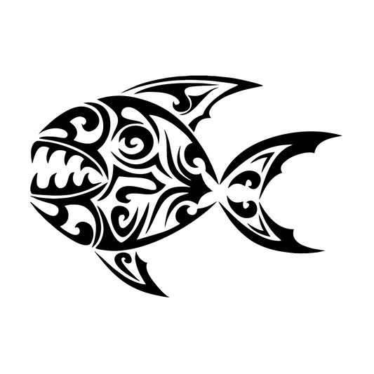 Autoaufkleber Piranha Tribal