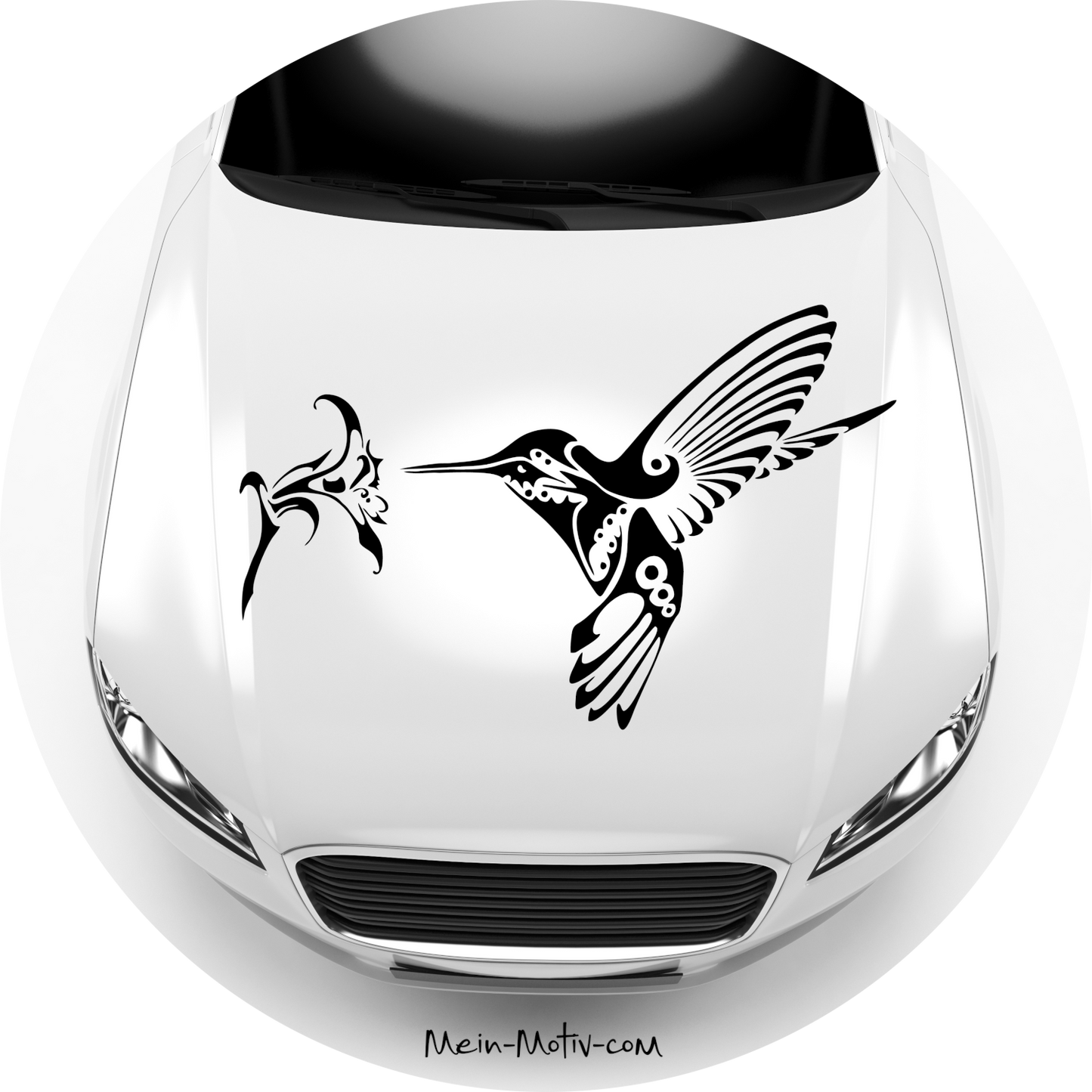 Autoaufkleber Kolibri mit Blume