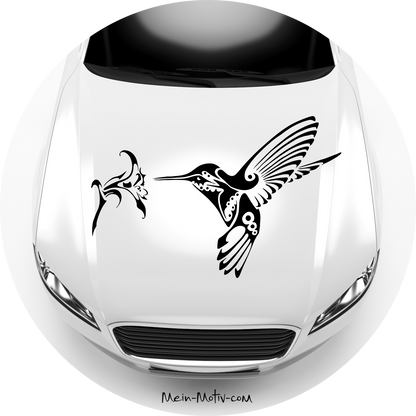 Autoaufkleber Kolibri mit Blume
