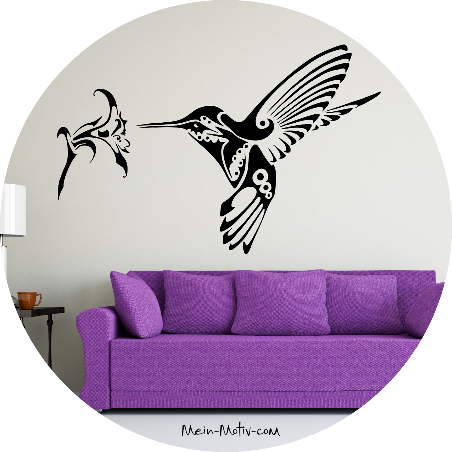 Wandtattoo Kolibri mit Blume