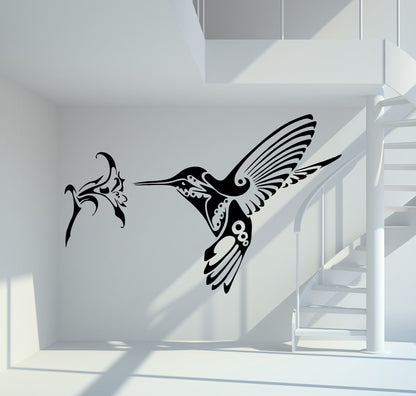 Wandtattoo Kolibri mit Blume