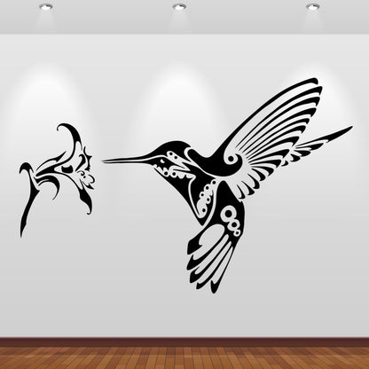 Wandtattoo Kolibri mit Blume