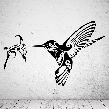 Wandtattoo Kolibri mit Blume