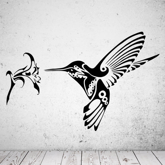 Wandtattoo Kolibri mit Blume
