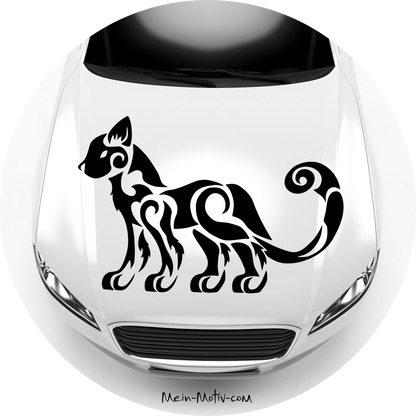 Autoaufkleber Tribal Katze