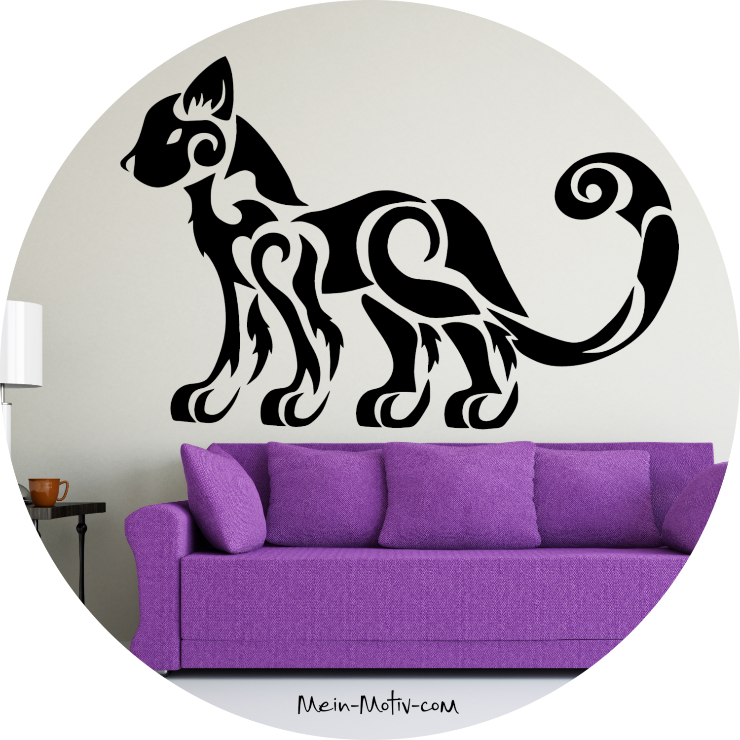 Wandtattoo Tribal Katze