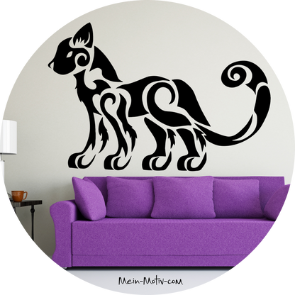Wandtattoo Tribal Katze