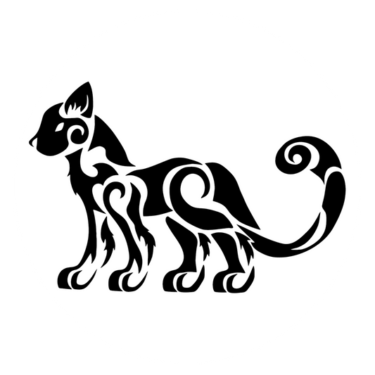 Wandtattoo Tribal Katze