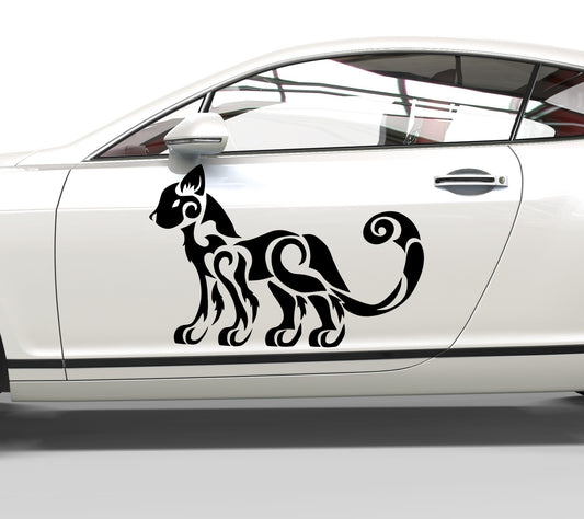 Autoaufkleber Tribal Katze