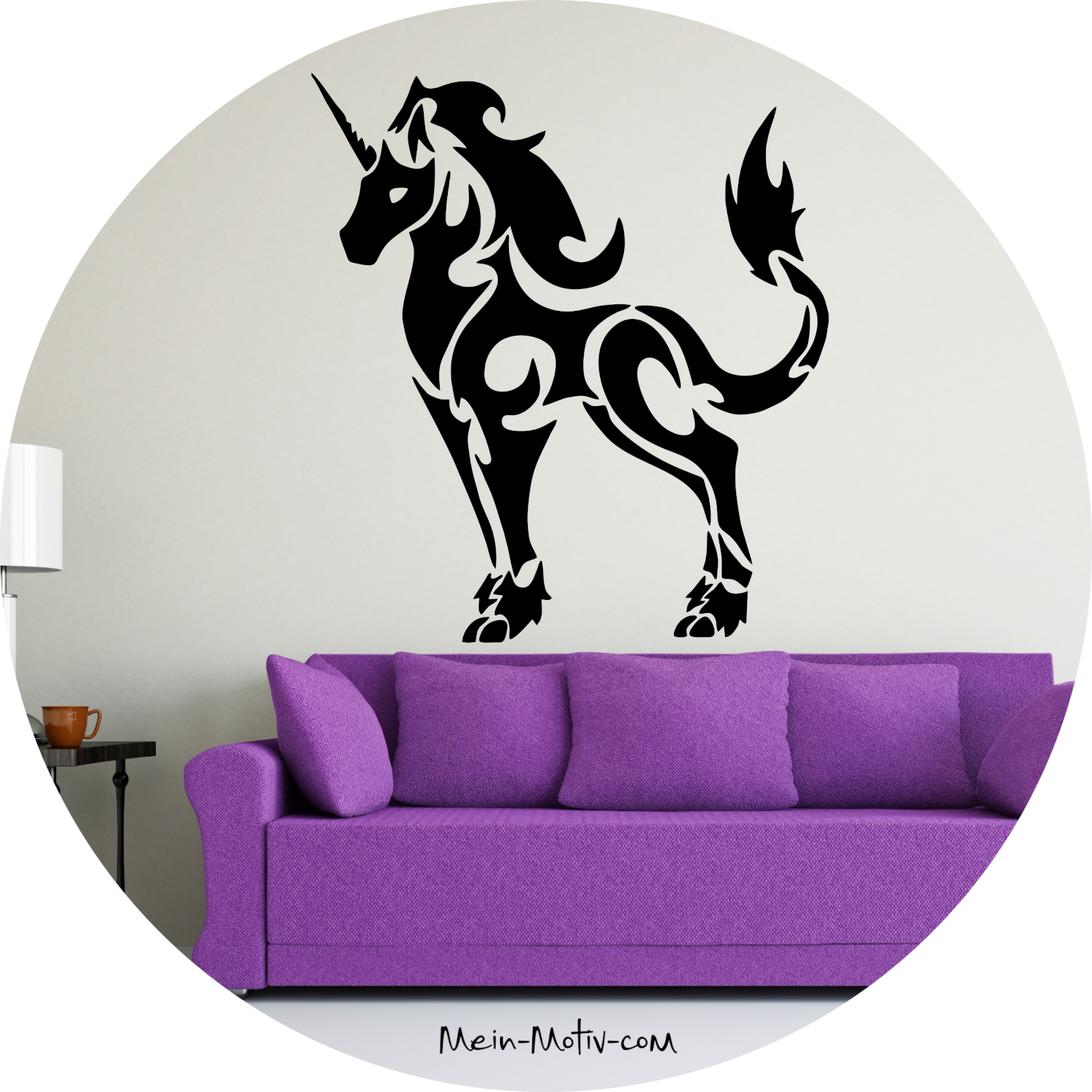 Wandtattoo Einhorn Tribal