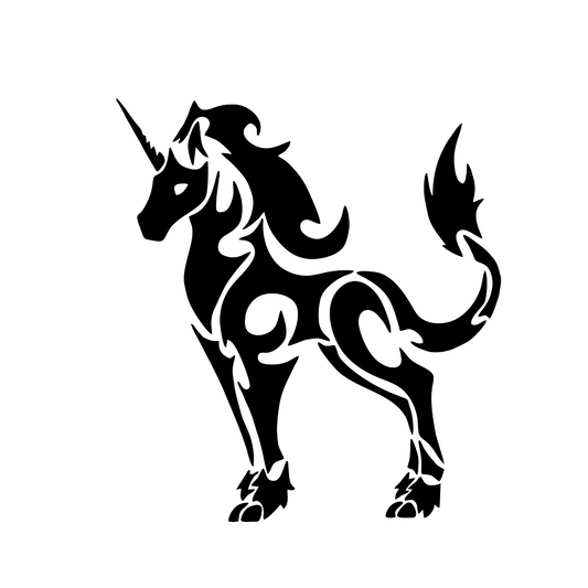 Wandtattoo Einhorn Tribal