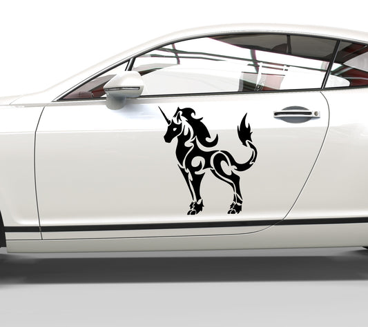 Autoaufkleber Einhorn Tribal