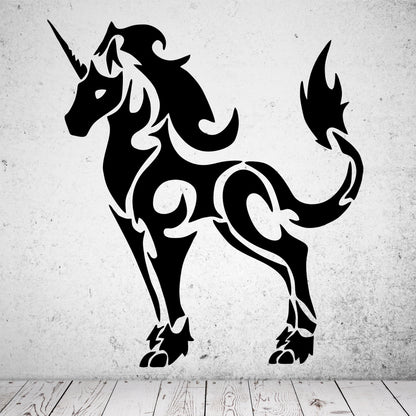 Wandtattoo Einhorn Tribal