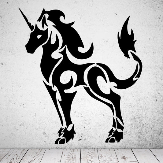 Wandtattoo Einhorn Tribal
