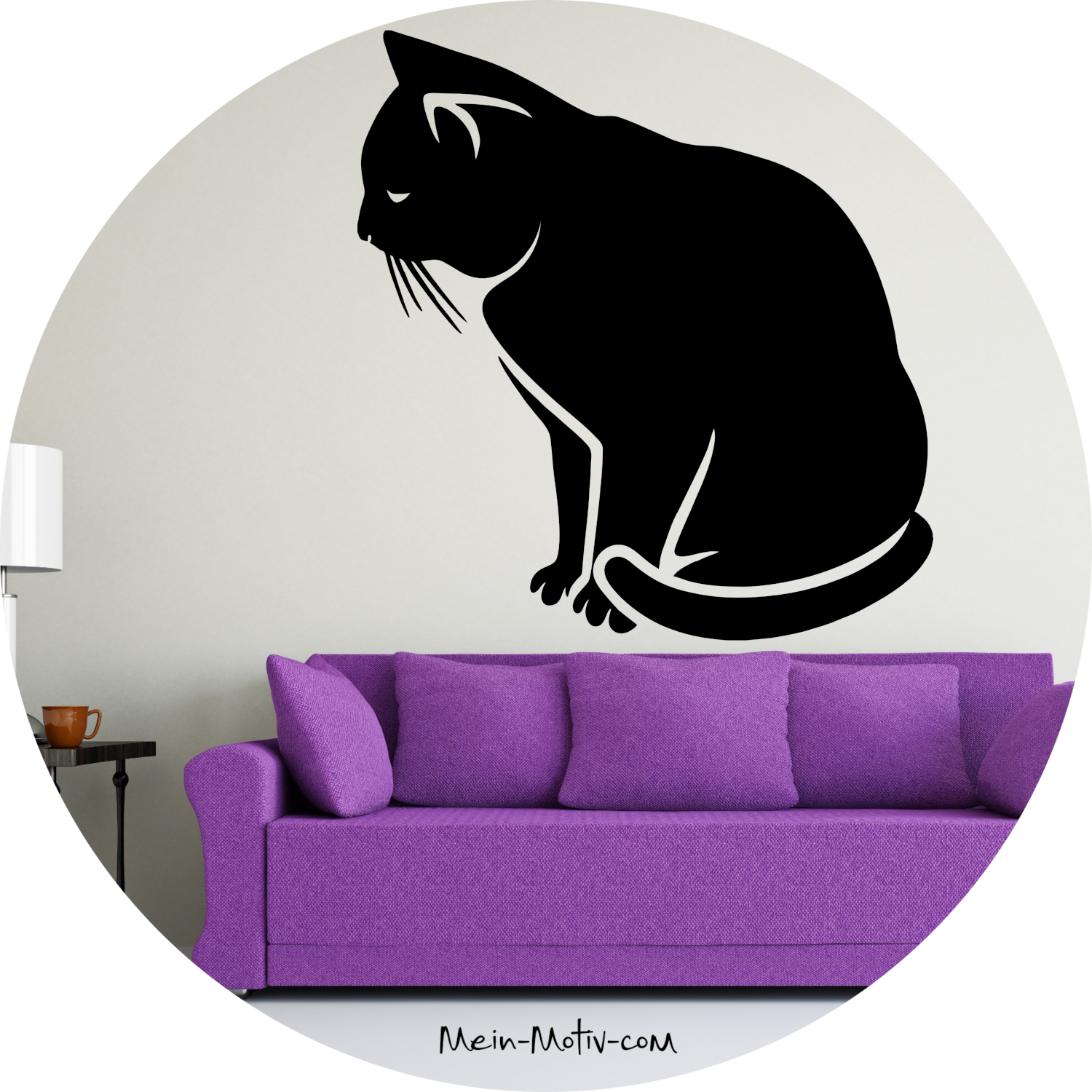 Wandtattoo Schwarze Katze