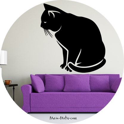 Wandtattoo Schwarze Katze