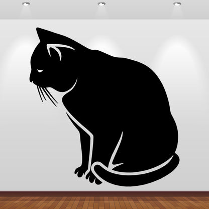Wandtattoo Schwarze Katze