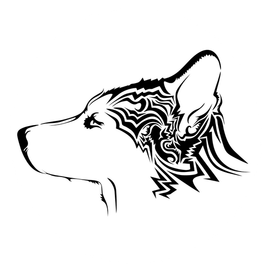 Wandtattoo Husky Tribal