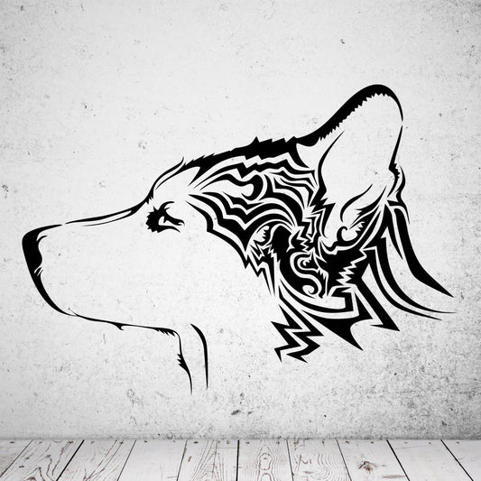 Wandtattoo Husky Tribal