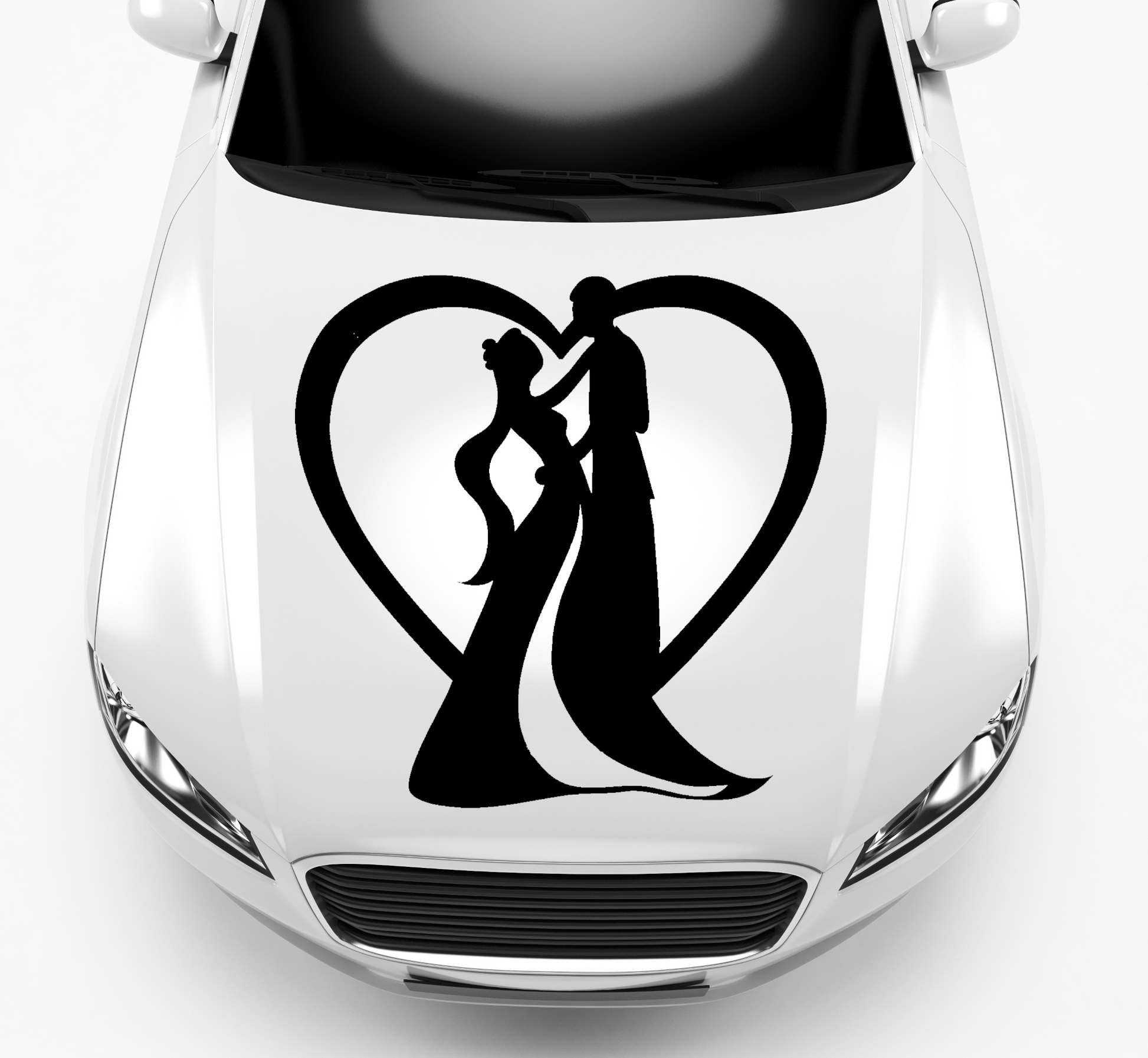 Autoaufkleber Hochzeit mit Herz
