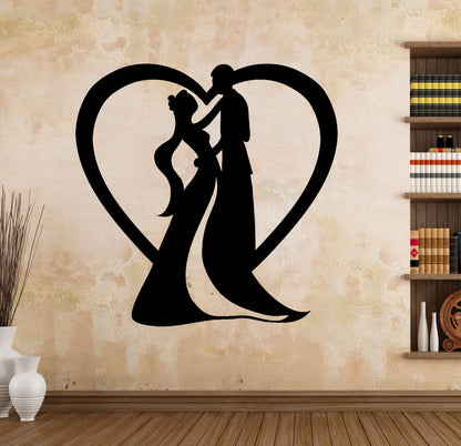 Wandtattoo Hochzeit mit Herz