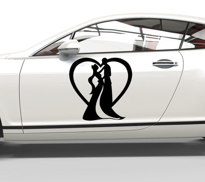 Autoaufkleber Hochzeit mit Herz