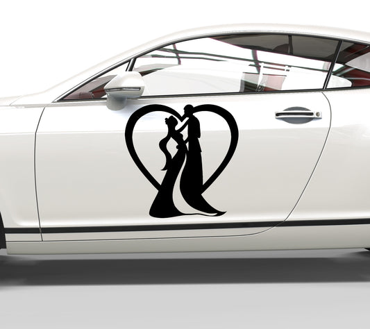 Autoaufkleber Hochzeit mit Herz