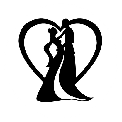 Autoaufkleber Hochzeit mit Herz