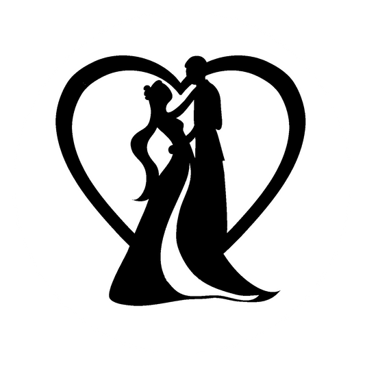 Autoaufkleber Hochzeit mit Herz