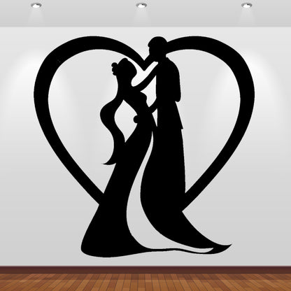 Wandtattoo Hochzeit mit Herz