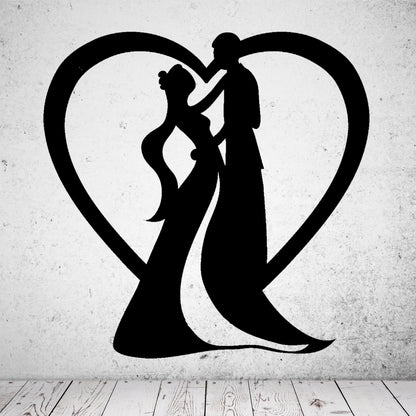 Wandtattoo Hochzeit mit Herz