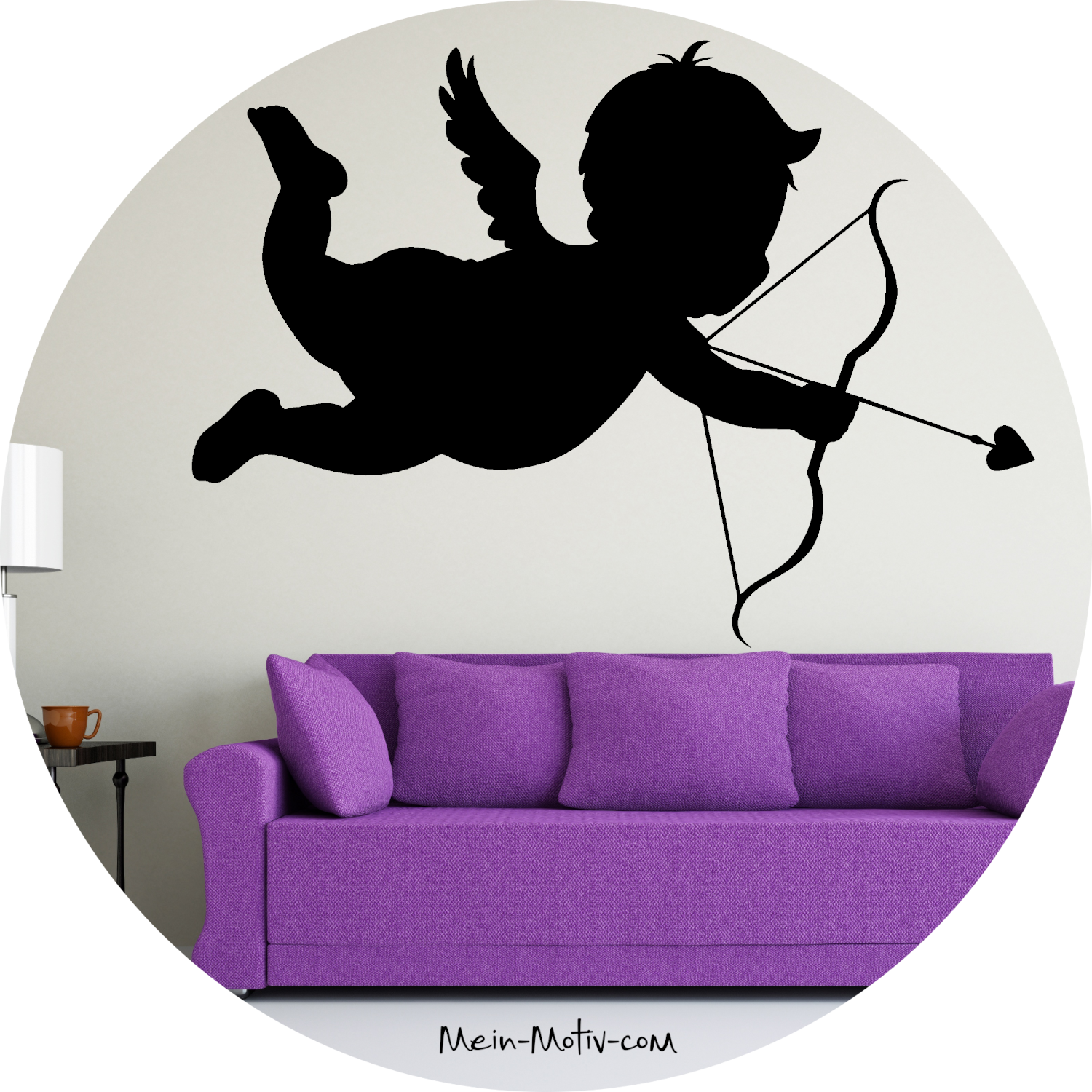 Wandtattoo Amor mit Herz-Pfeil