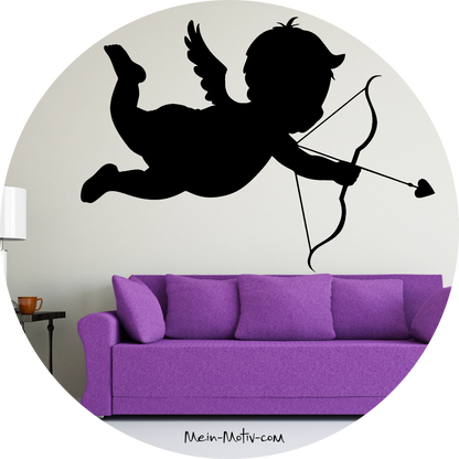 Wandtattoo Amor mit Herz-Pfeil